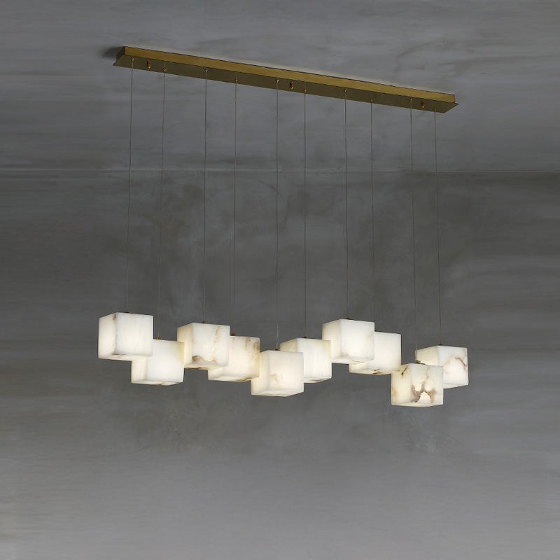 Cubical alabaster suspension lamp WOMO-WM2852