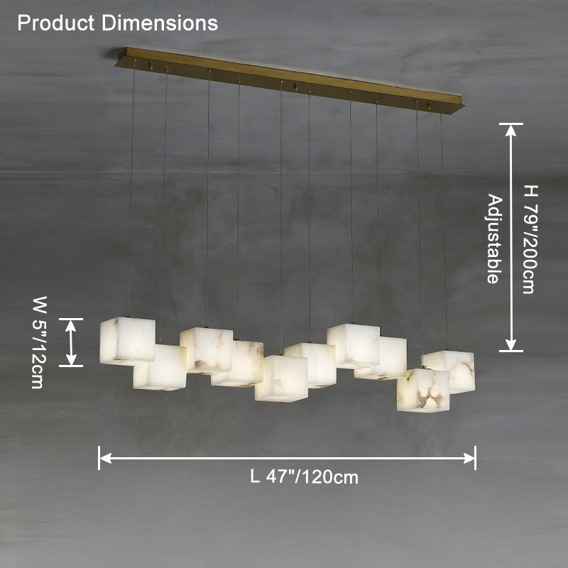 Cubical alabaster suspension lamp WOMO-WM2852
