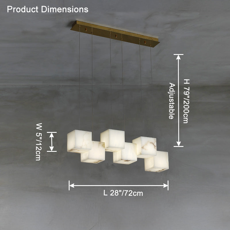 Cubical alabaster suspension lamp WOMO-WM2852