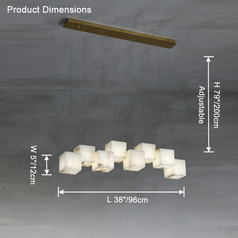 Cubical alabaster suspension lamp WOMO-WM2852