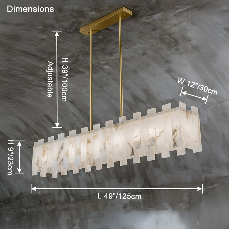 Lustre rectangulaire en alabâtre WOMO-WM2856