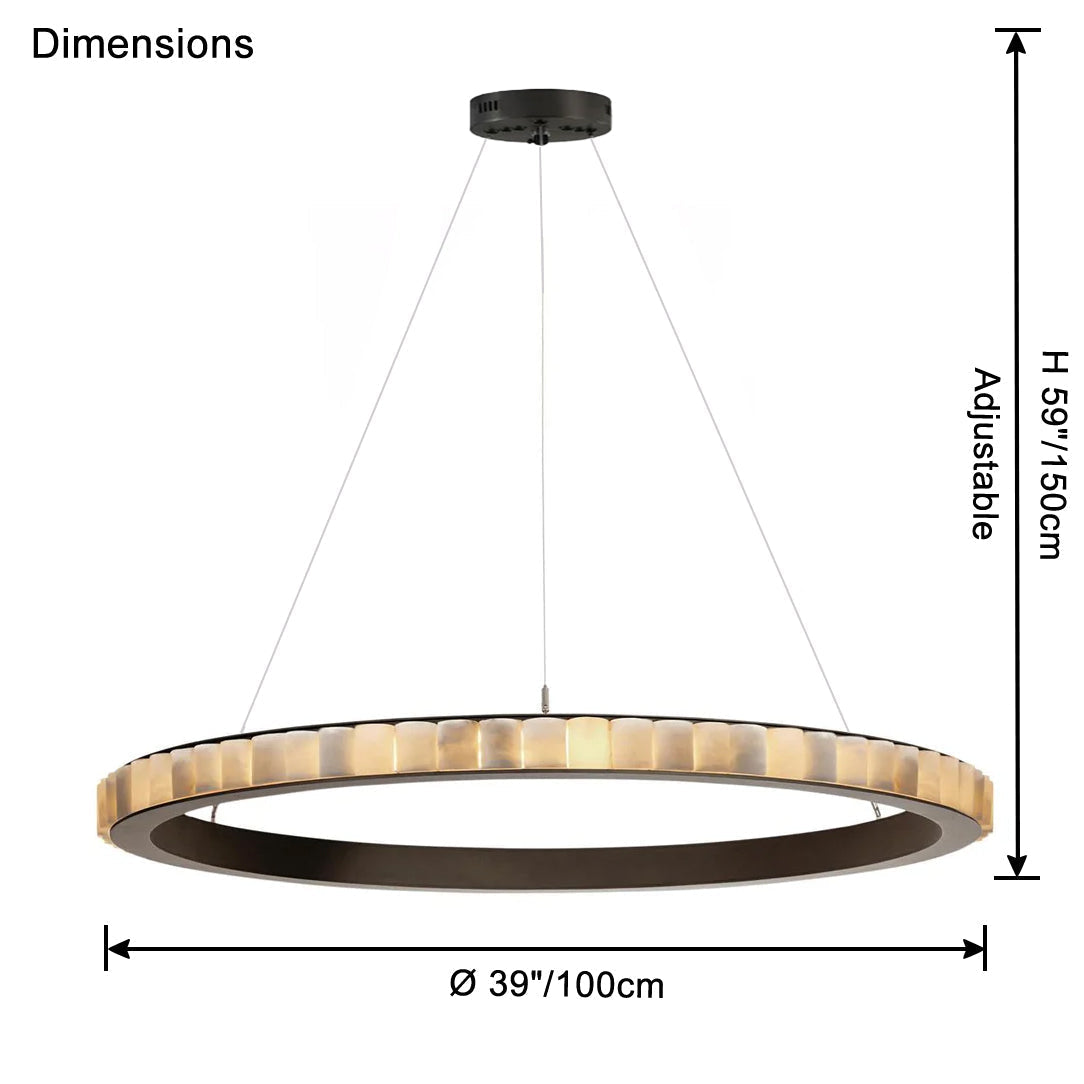 WOMO Lustre Anneaux Albâtre Doré/Noir-WM2858