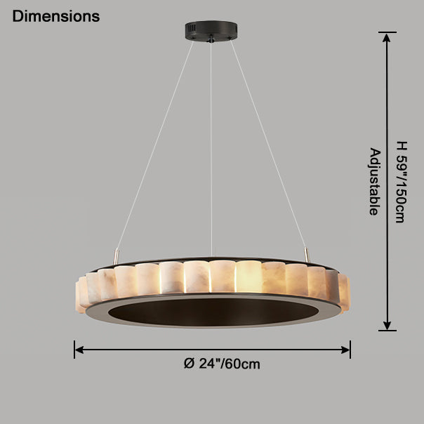 WOMO Lustre Anneaux Albâtre Doré/Noir-WM2858
