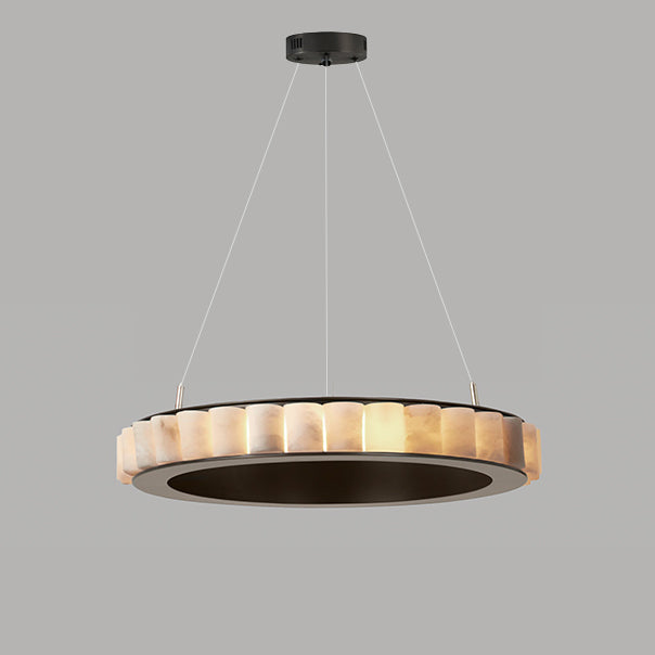 WOMO Lustre Anneaux Albâtre Doré/Noir-WM2858