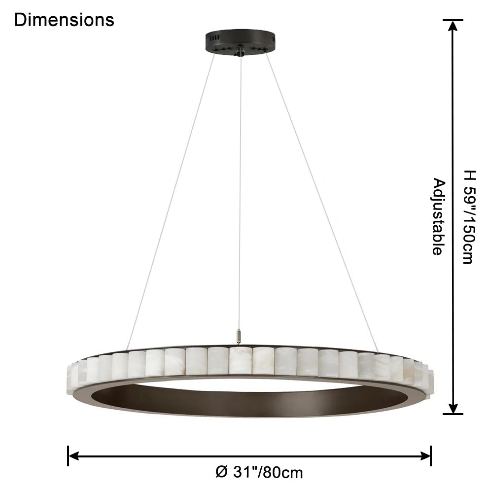 WOMO Lustre Anneaux Albâtre Doré/Noir-WM2858
