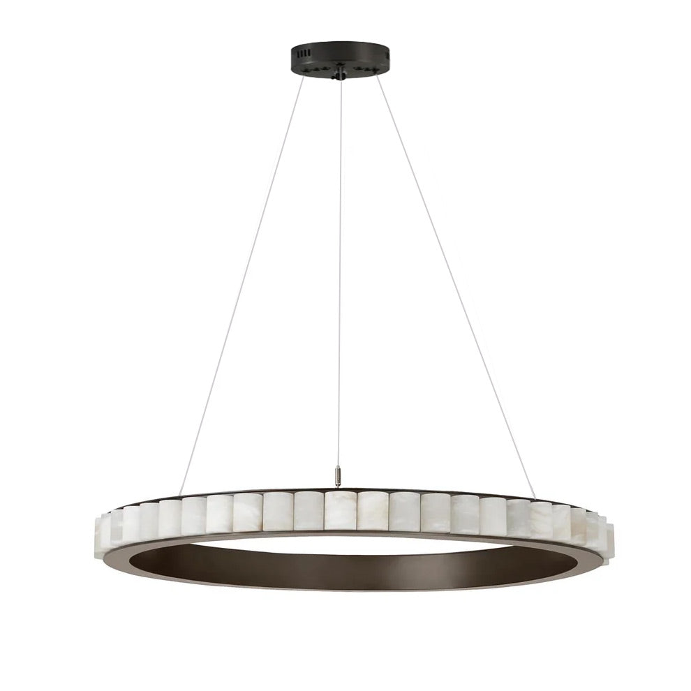 WOMO Lustre Anneaux Albâtre Doré/Noir-WM2858