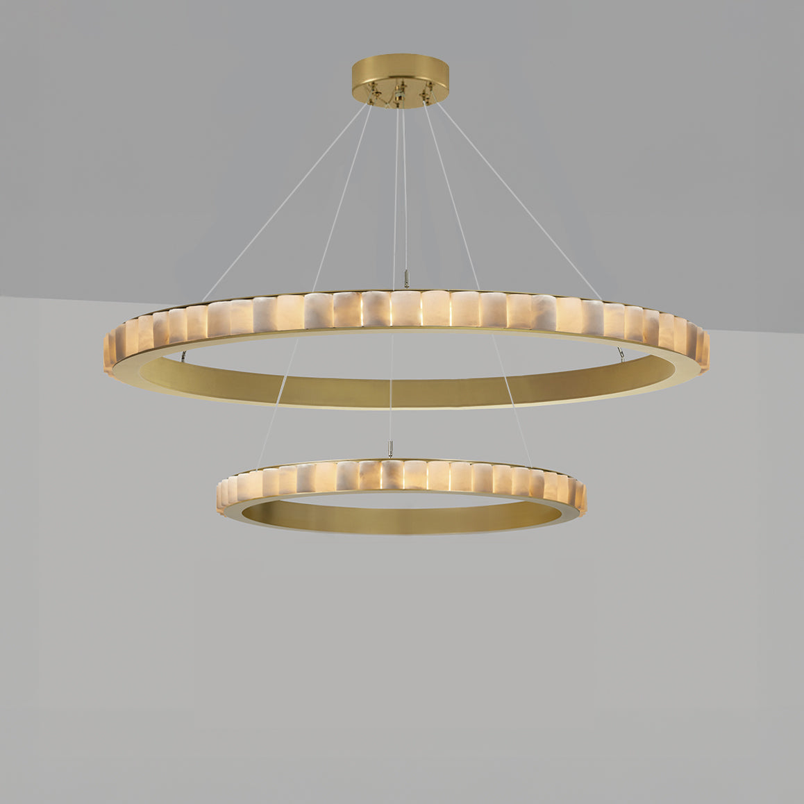 WOMO Lustre Anneaux Albâtre Doré/Noir-WM2858