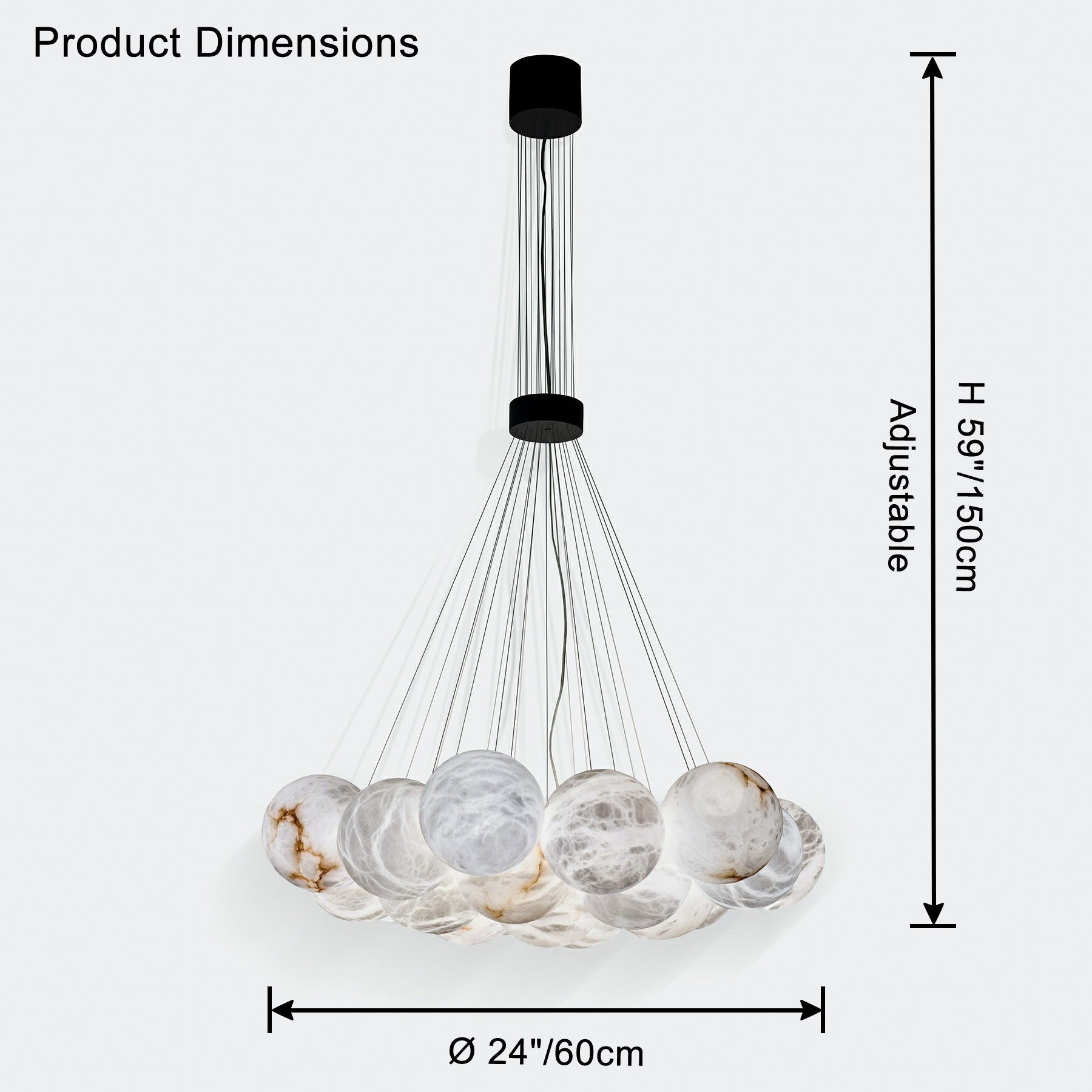 WOMO Alabaster Bubble Cluster Chandelier-WM2865