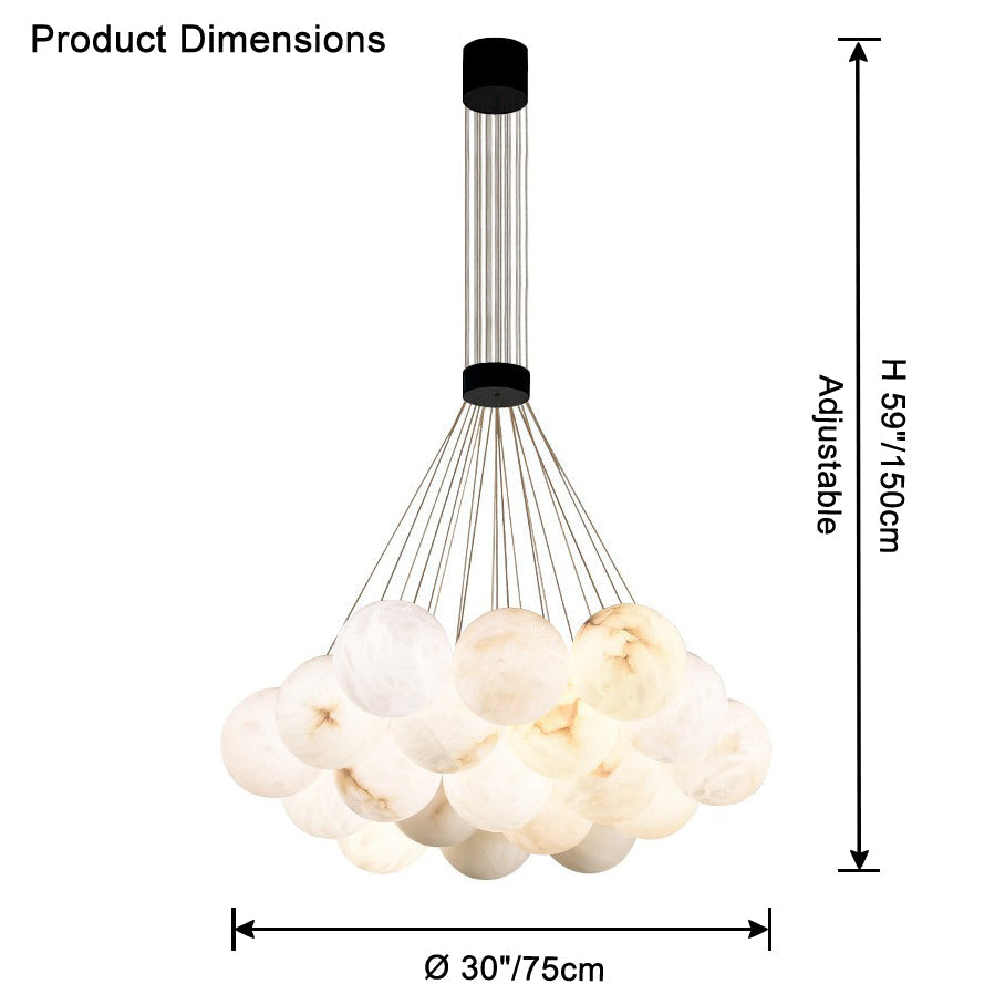 WOMO Alabaster Bubble Cluster Chandelier-WM2865