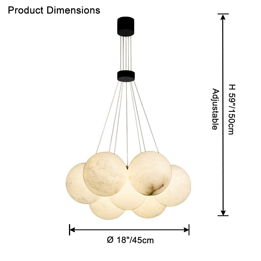WOMO Alabaster Bubble Cluster Chandelier-WM2865