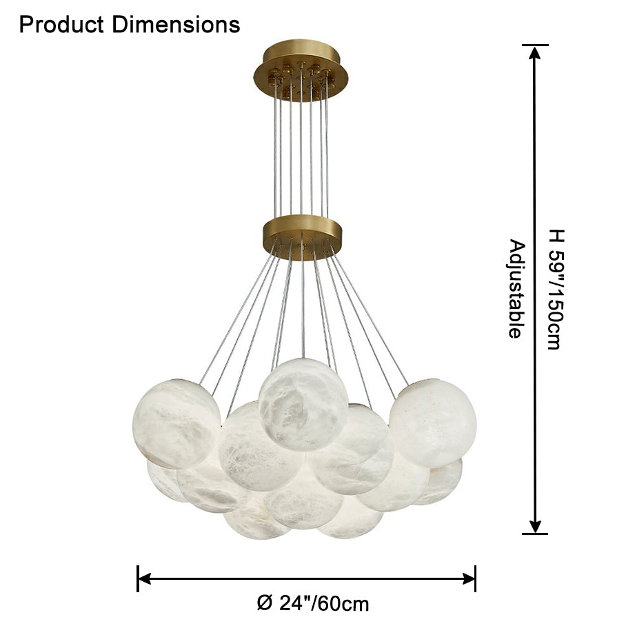 WOMO Alabaster Bubble Cluster Chandelier-WM2865
