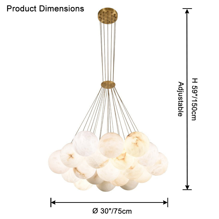 WOMO Alabaster Bubble Cluster Chandelier-WM2865