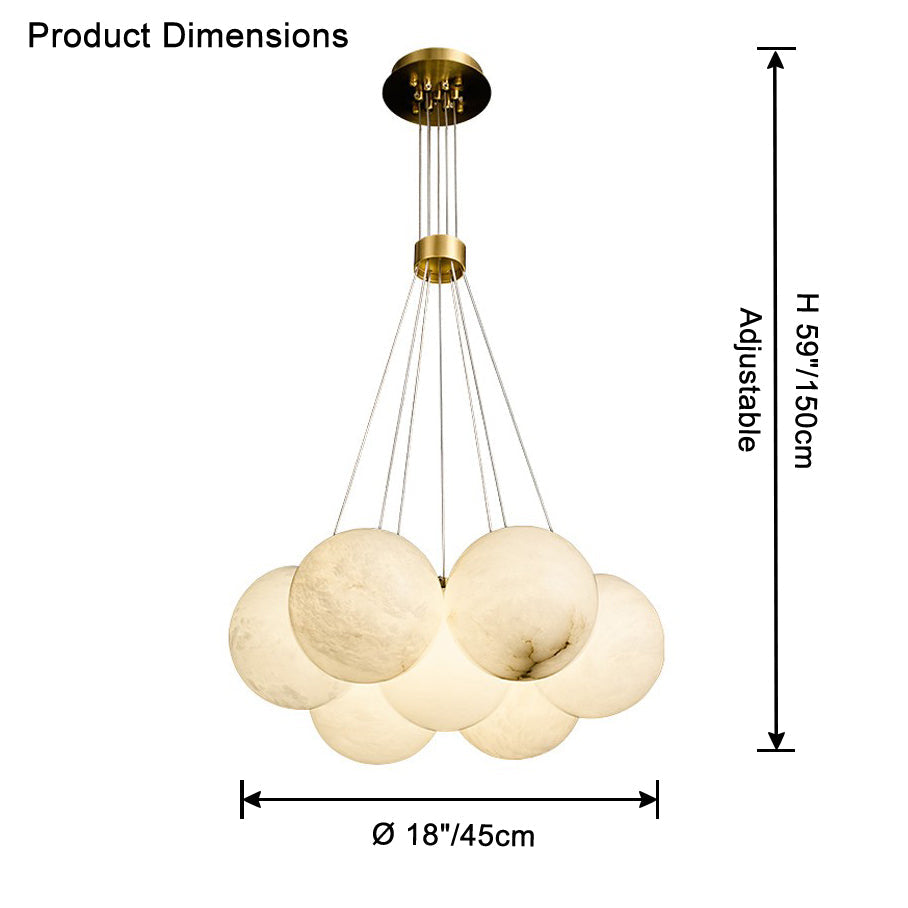 WOMO Alabaster Bubble Cluster Chandelier-WM2865