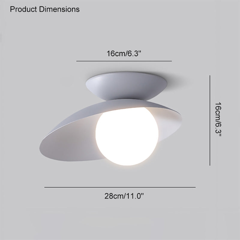 Plafonnier asymétrique WOMO Globe en verre dépoli-WM1021
