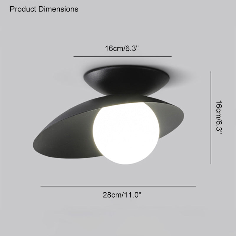 Plafonnier asymétrique WOMO Globe en verre dépoli-WM1021