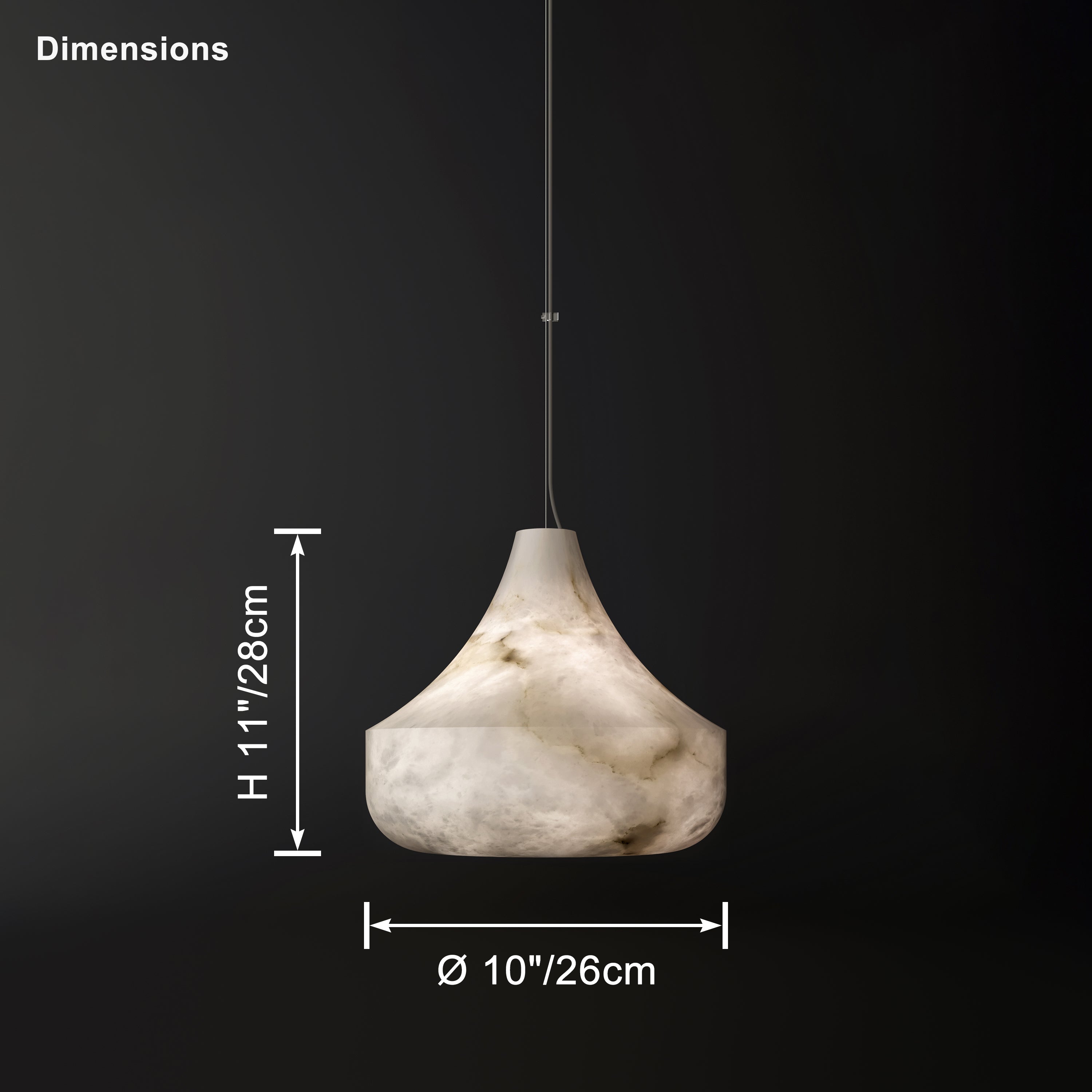 WOMO-WM2905 Cone Alabaster Pendant Light