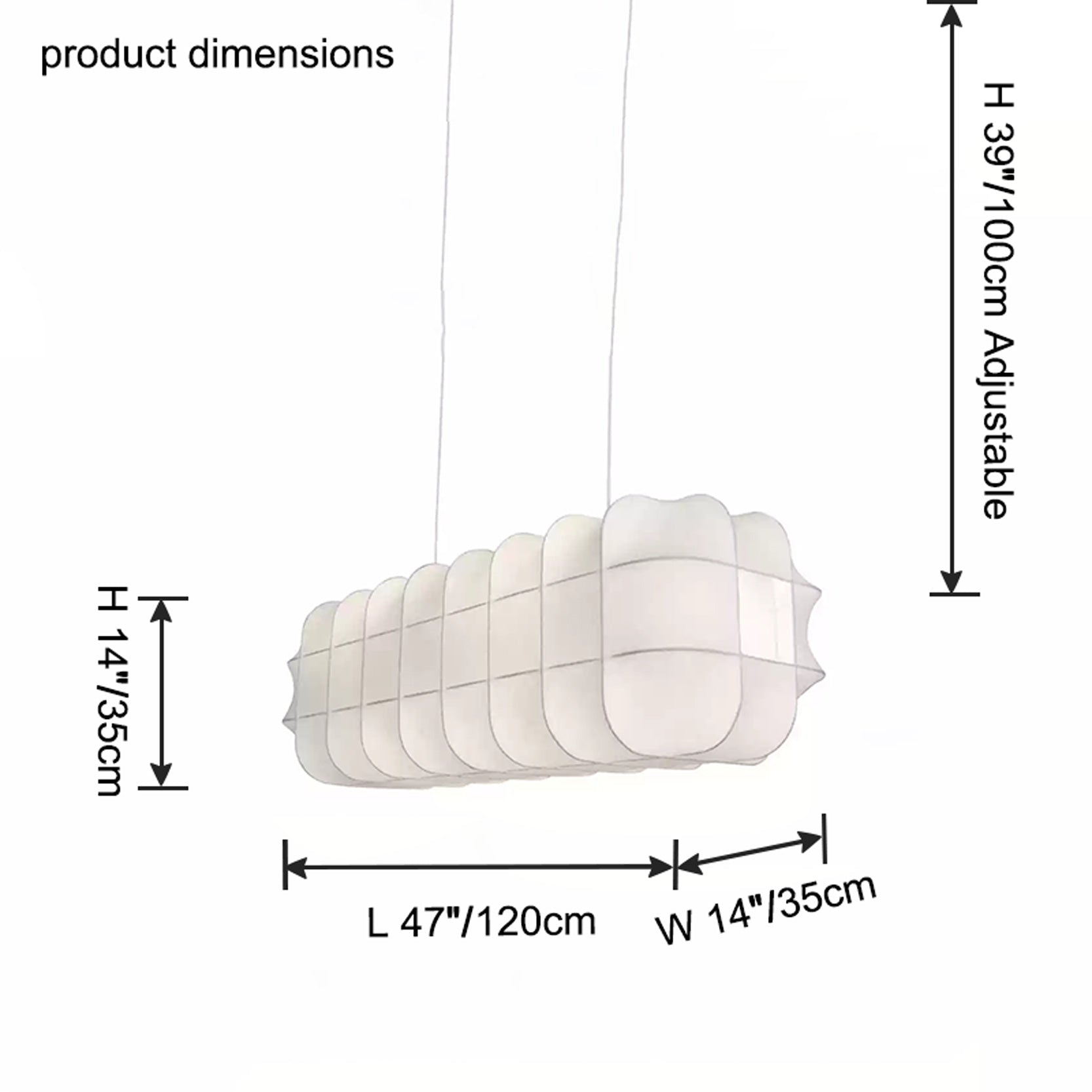 Lustre rectangulaire en tissu WOMO-WM2957