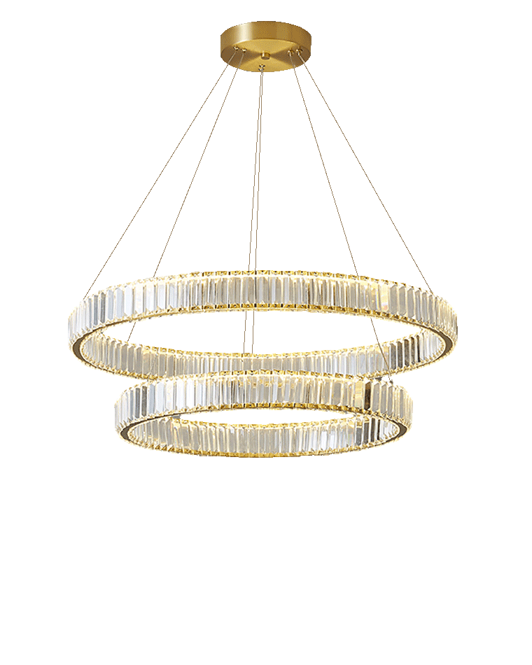 Lustre circulaire en cristal à 2 niveaux WOMO-WM2192