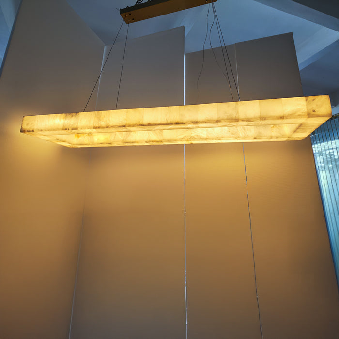 WOMO-WM2822 Rectangular Alabaster Chandelier
