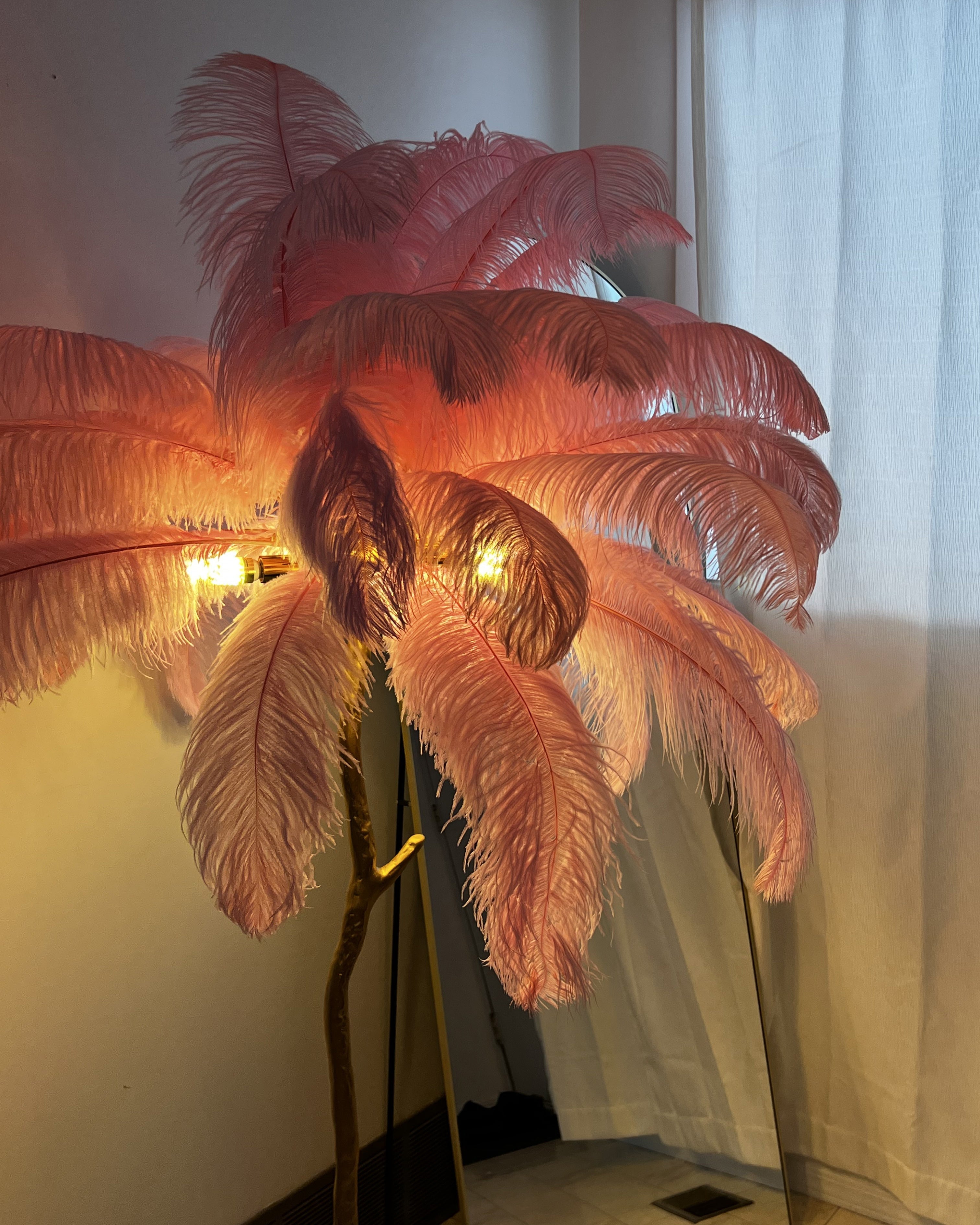 WOMO Lampe sur Pied Arbre Palmier Plumes - WM7000