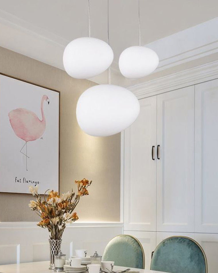 WOMO Suspension Boule Verre Blanc Moderne-WM2497