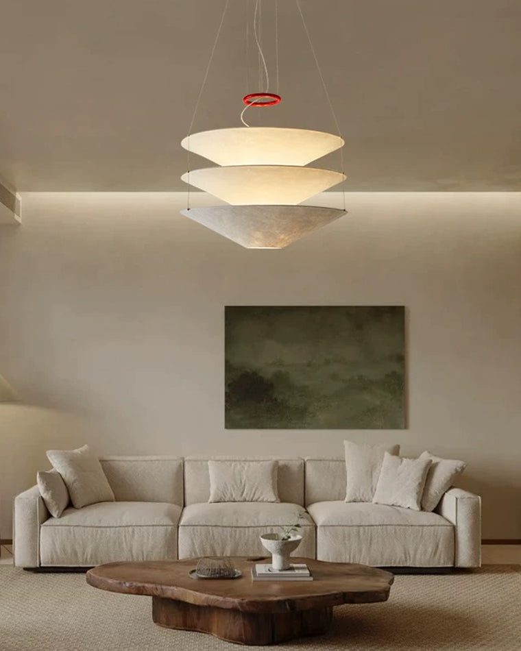 WOMO-WM2775 Tiered Cone Rice Paper Pendant Light