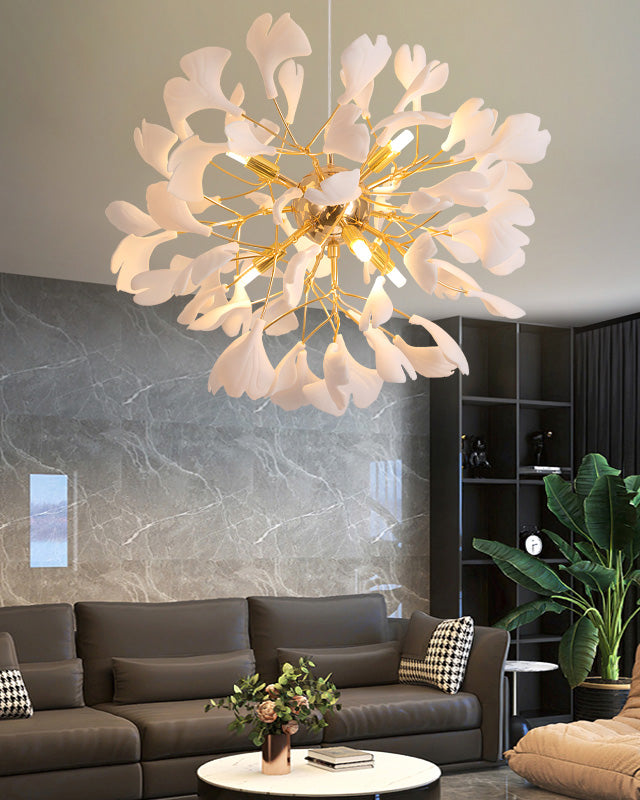 WOMO Lustre Boule Feuille de Ginkgo Céramiqu Décorative-WM2431