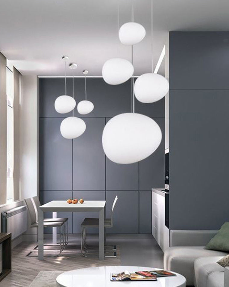 WOMO Suspension Boule Verre Blanc Moderne-WM2497