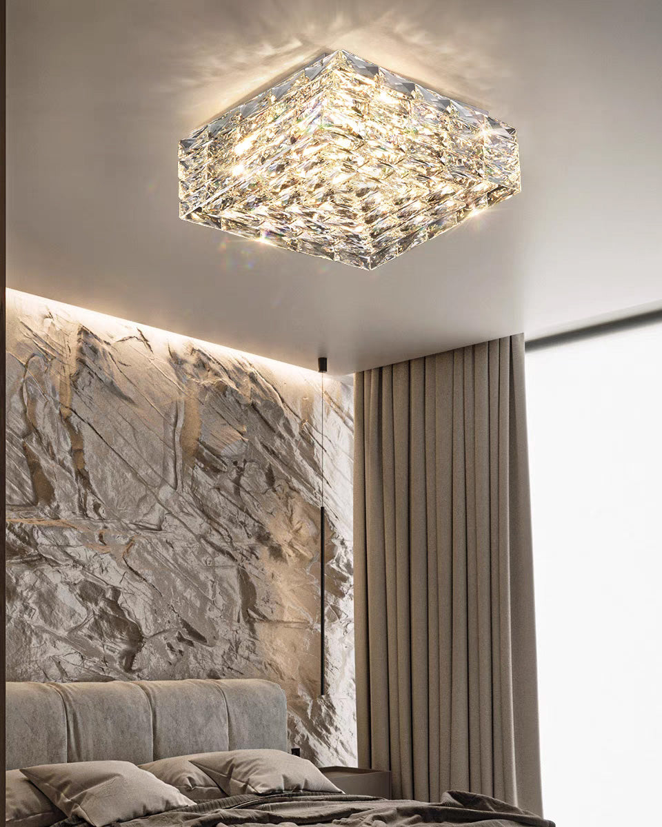 Plafonnier encastré en cristal carré WOMO-WM1130
