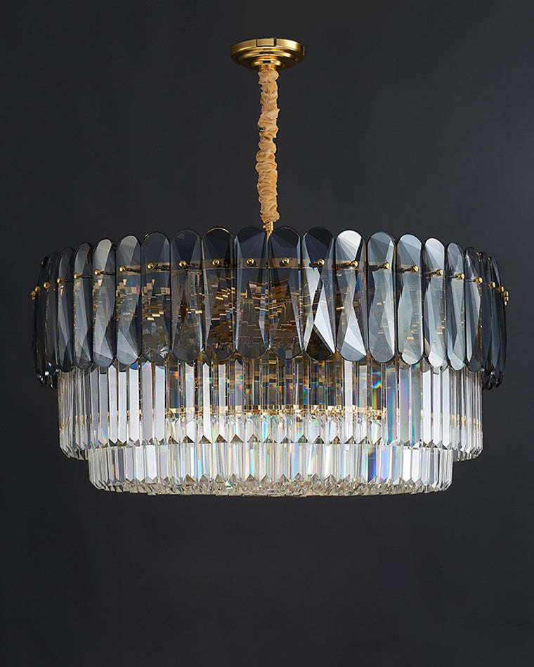 WOMO Lustre Rond Cristal Fumé/Ambre-WM2542