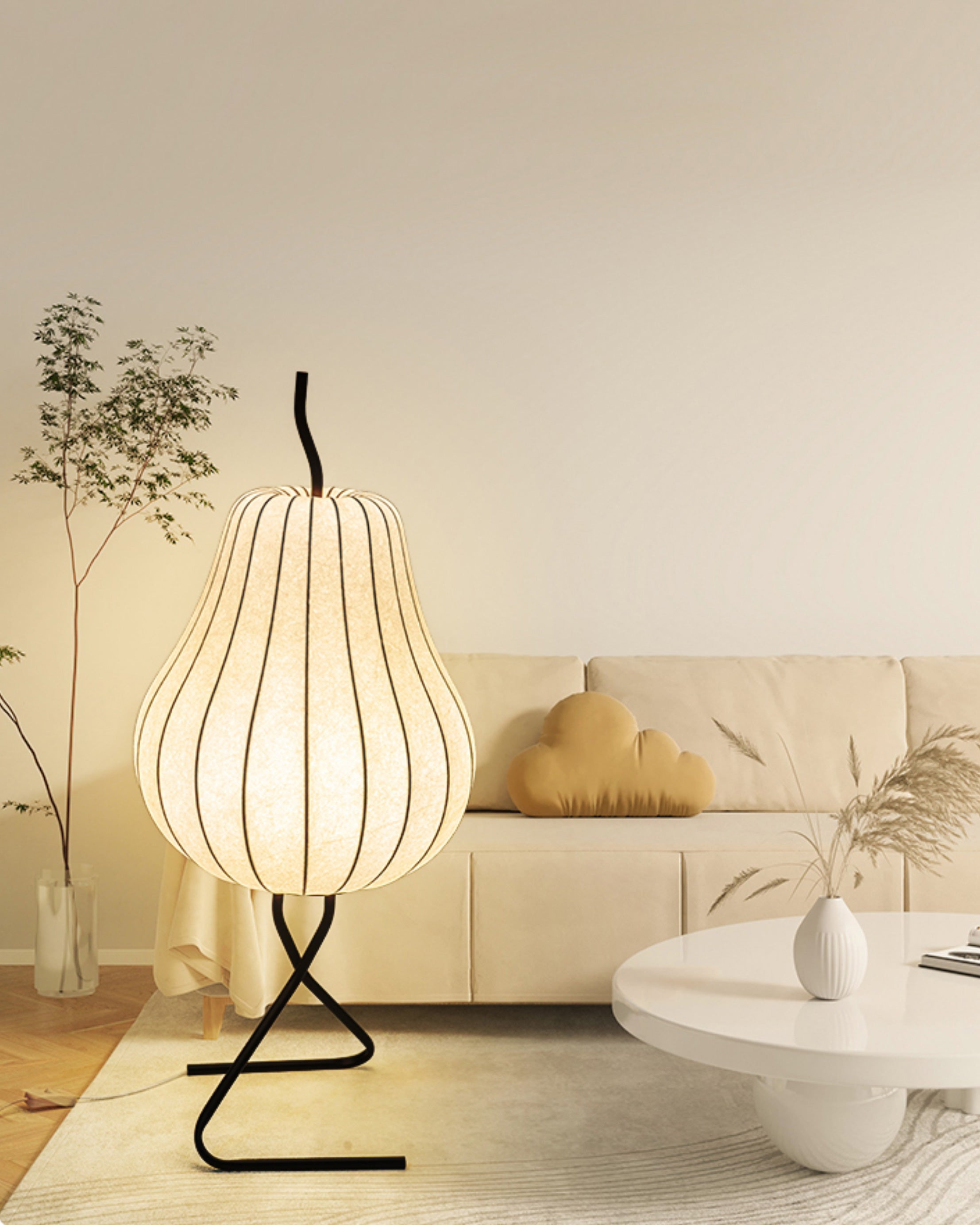 WOMO Lampe sur Pied Lanterne Poire en Soie - WM7126