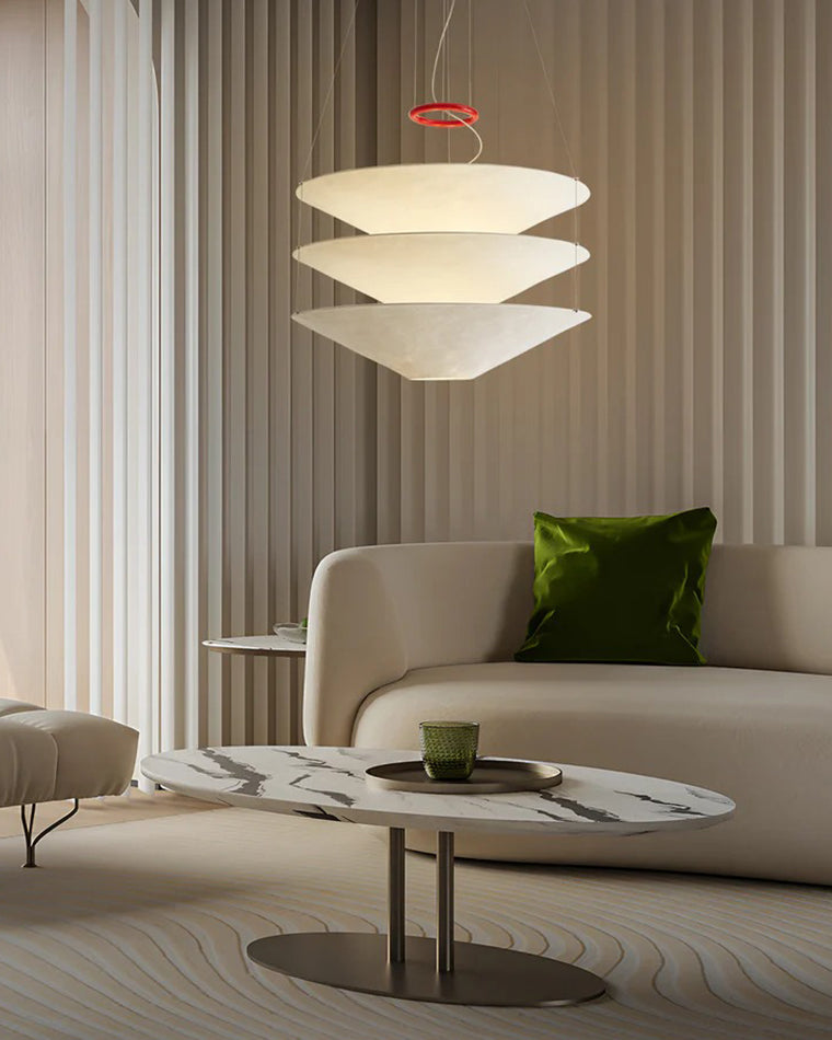 WOMO-WM2775 Tiered Cone Rice Paper Pendant Light