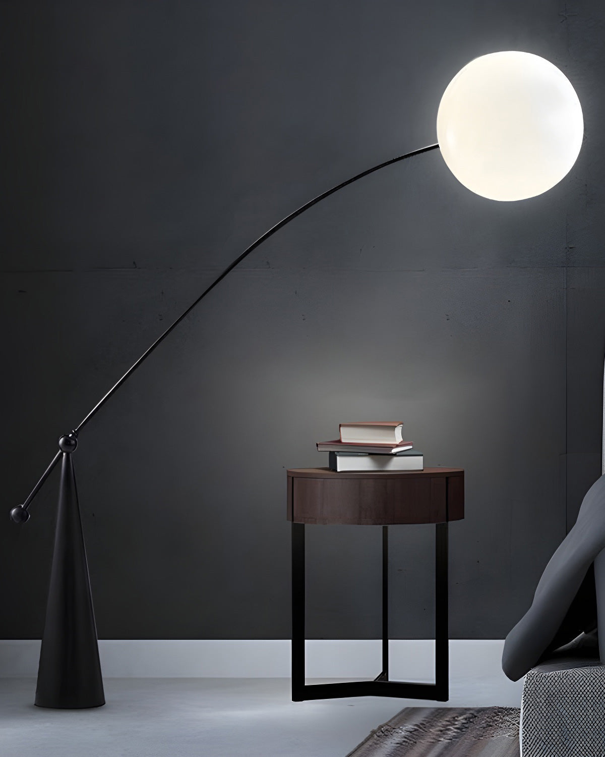 WOMO Lampe sur Pied Bras Articulé Globe Verre - WM7129