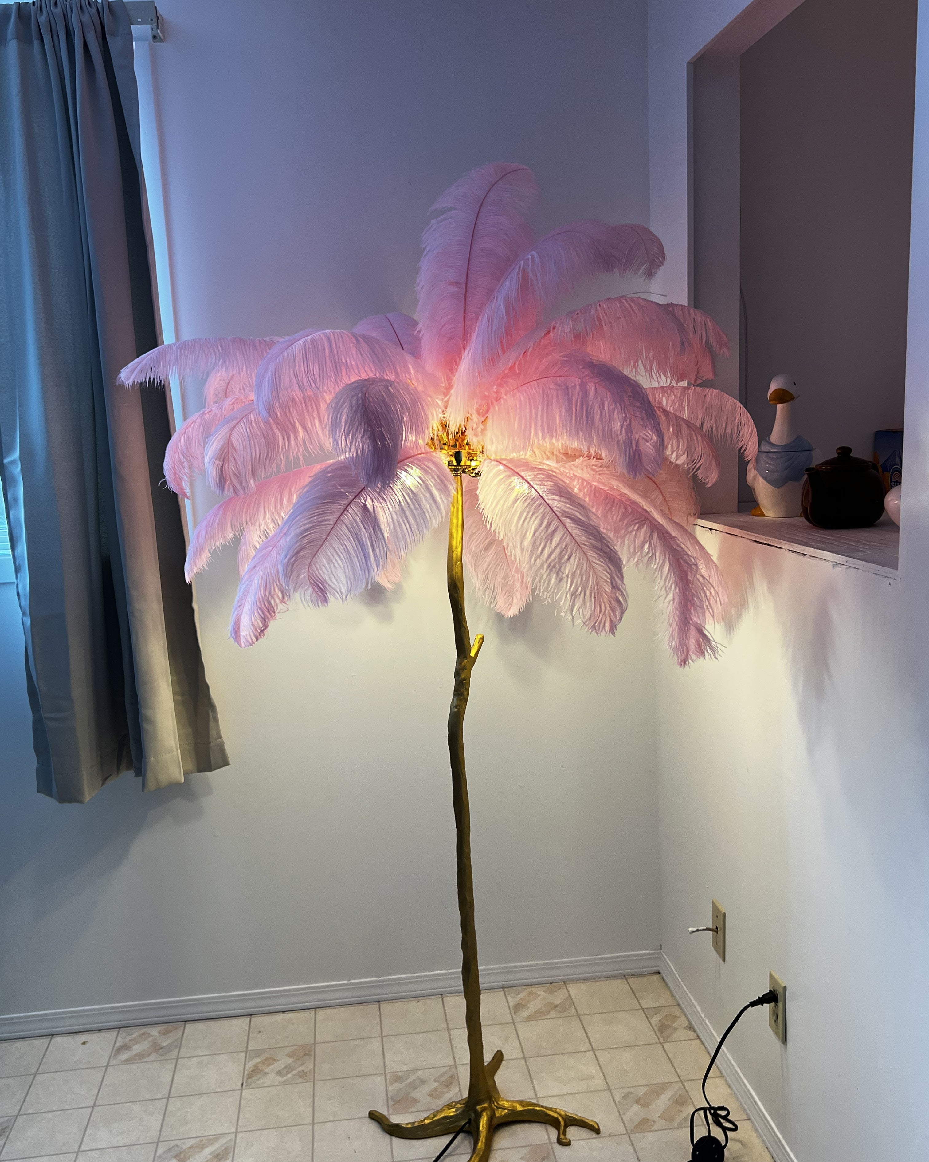 WOMO Lampe sur Pied Arbre Palmier Plumes - WM7000