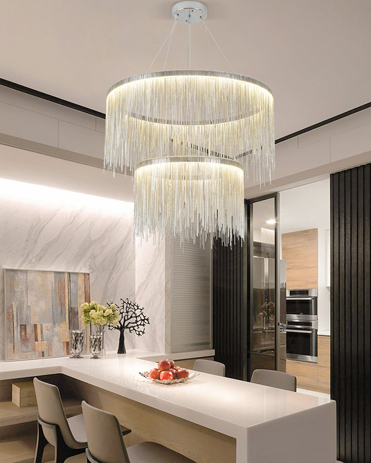 WOMO Lustre Luxe Macramé Anneaux Led-WM2062c