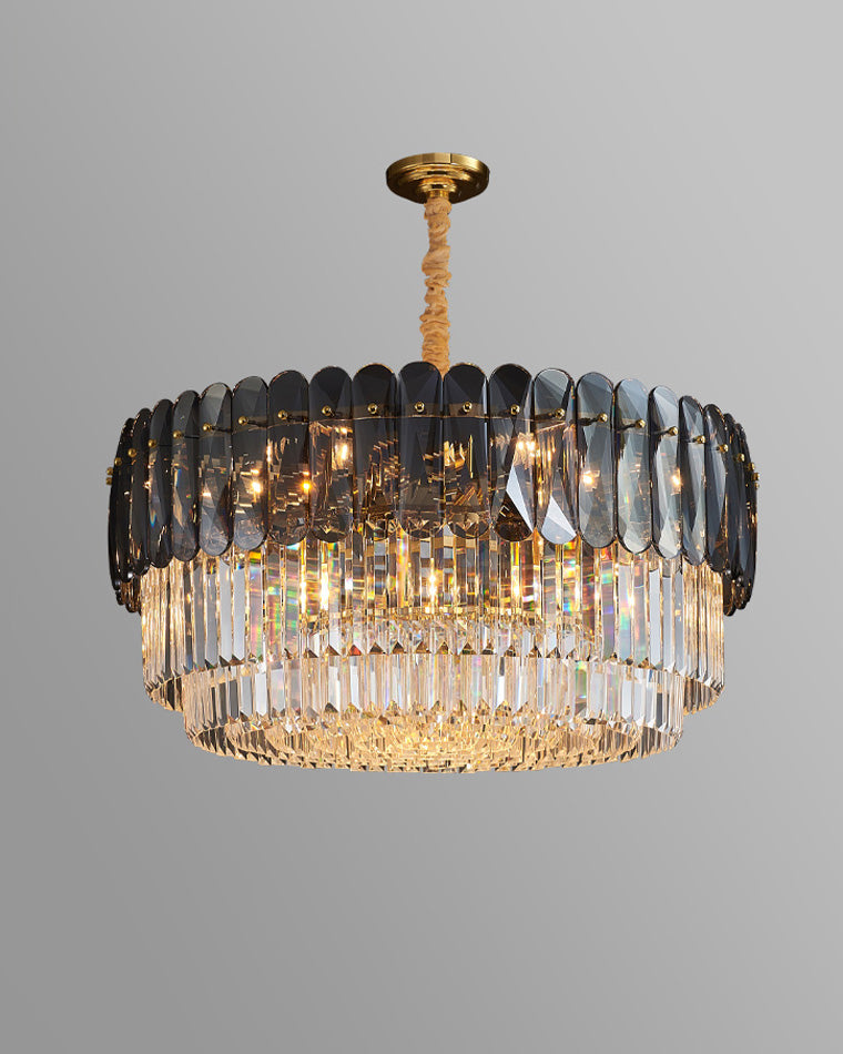 WOMO Lustre Rond Cristal Fumé/Ambre-WM2542