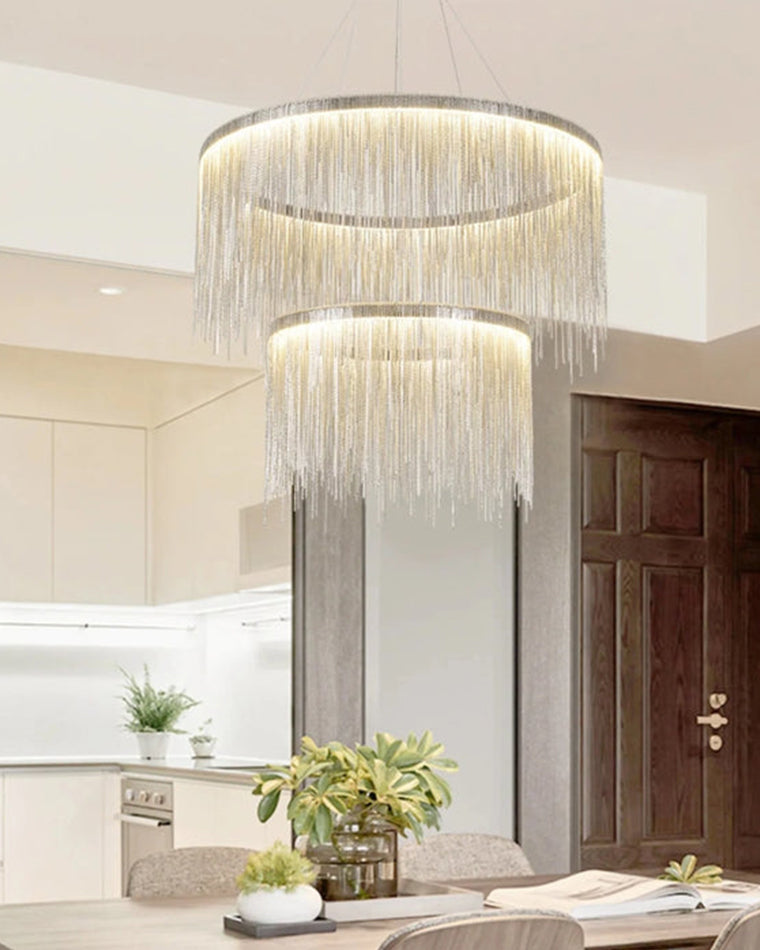 WOMO Lustre Luxe Macramé Anneaux Led-WM2062c