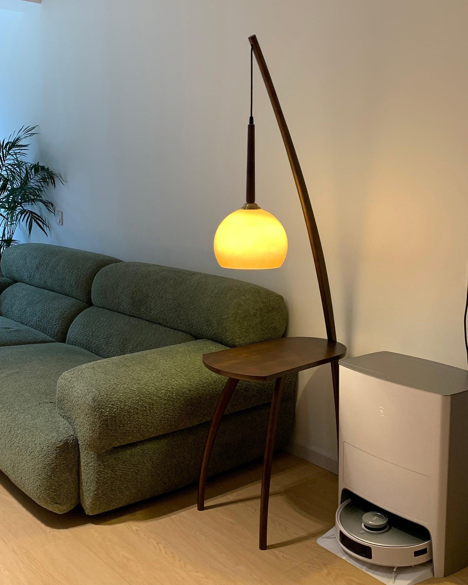 WOMO Lampe sur Pied Bois Suspendue avec Table - WM7130
