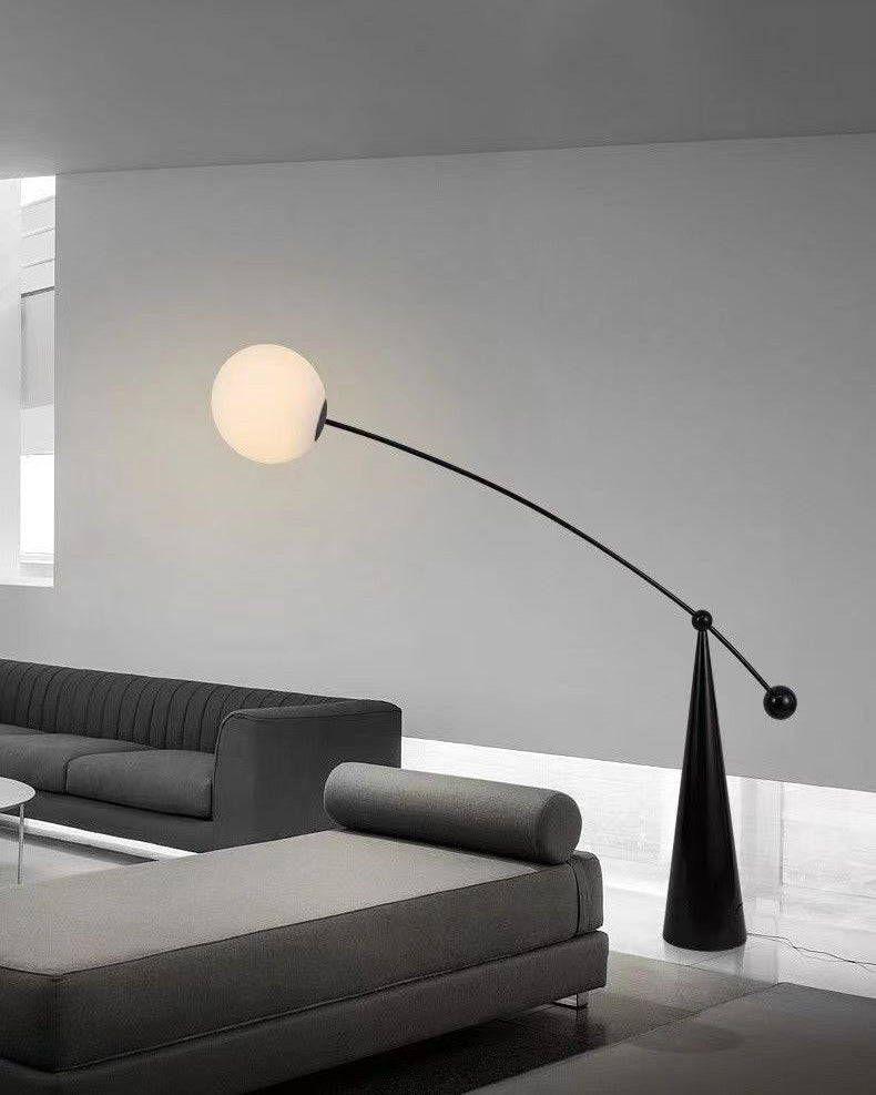 WOMO Lampe sur Pied Bras Articulé Globe Verre - WM7129