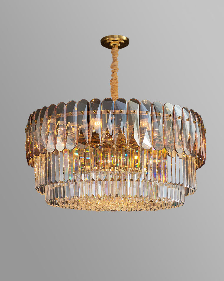 WOMO Lustre Rond Cristal Fumé/Ambre-WM2542
