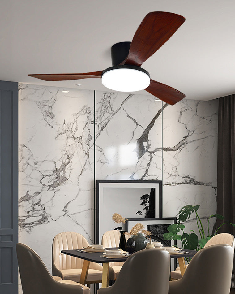 WOMO Ventilateur de plafond bas 3 Bois Pales-WM5058