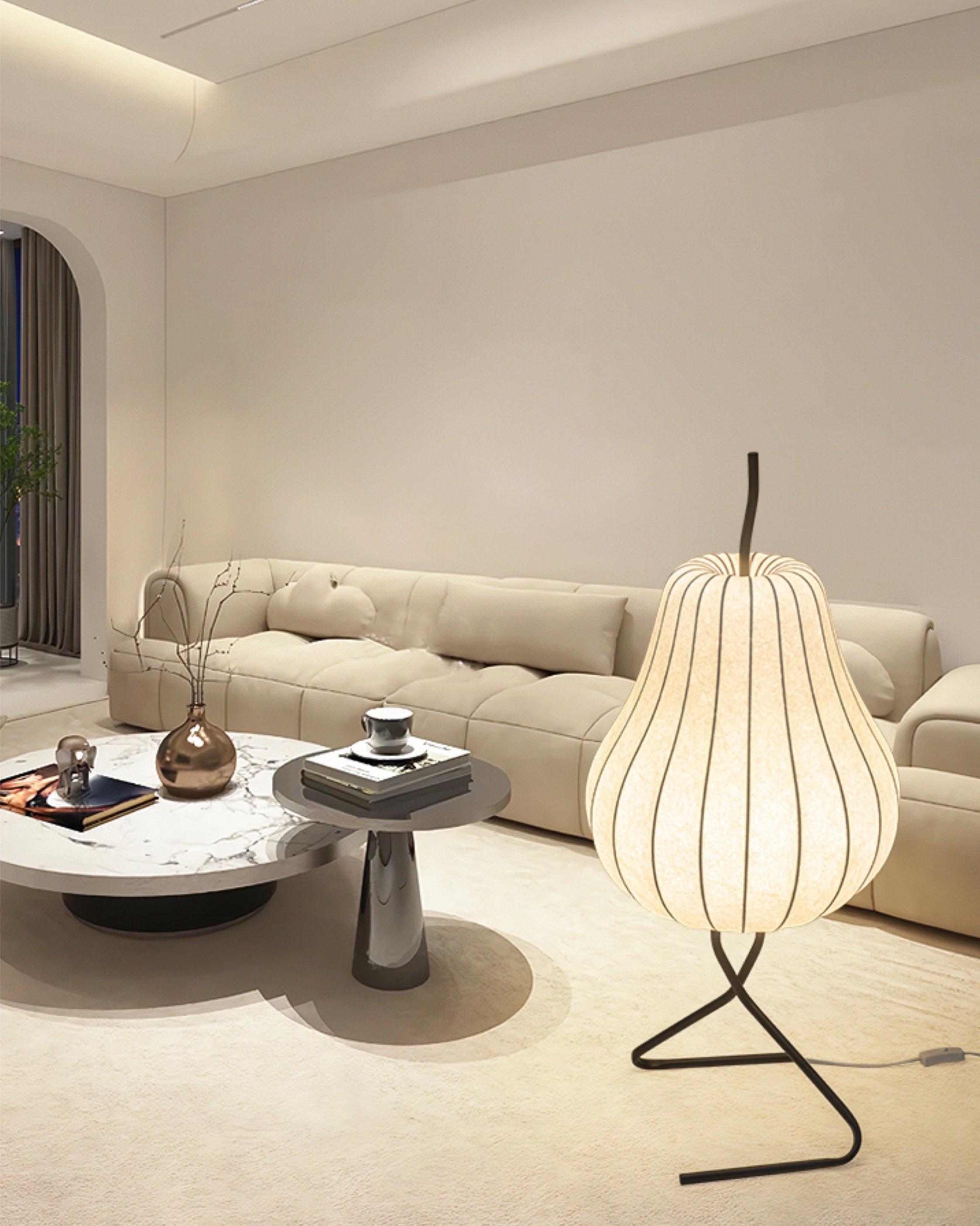 WOMO Lampe sur Pied Lanterne Poire en Soie - WM7126