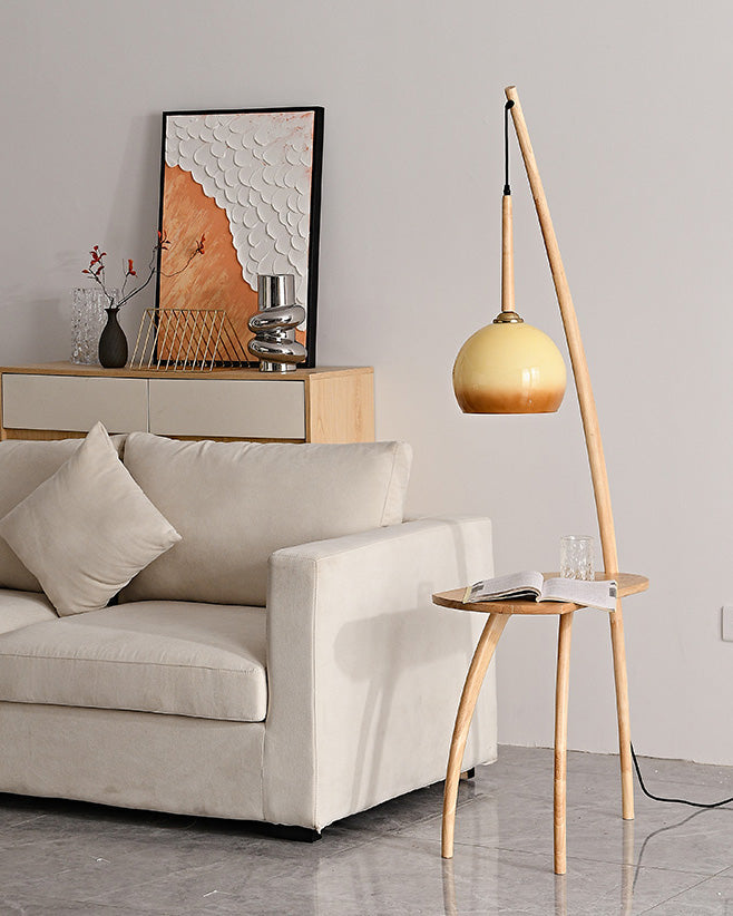 WOMO Lampe sur Pied Bois Suspendue avec Table - WM7130