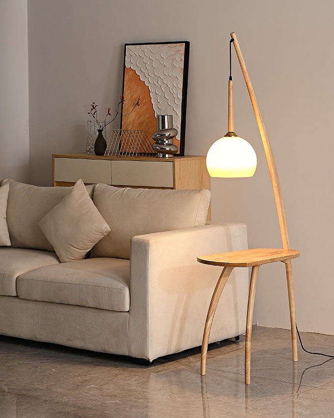 WOMO Lampe sur Pied Bois Suspendue avec Table - WM7130