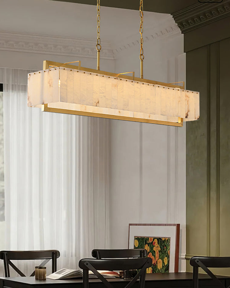 WOMO Lustre Rond Albâtre Doré Art Déco-WM2390a