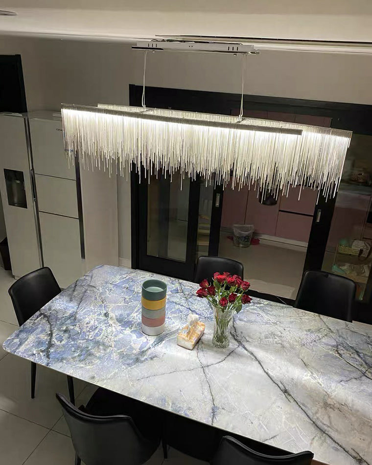WOMO Lustre Linéaire Macramé Doré/Argent-WM2062b