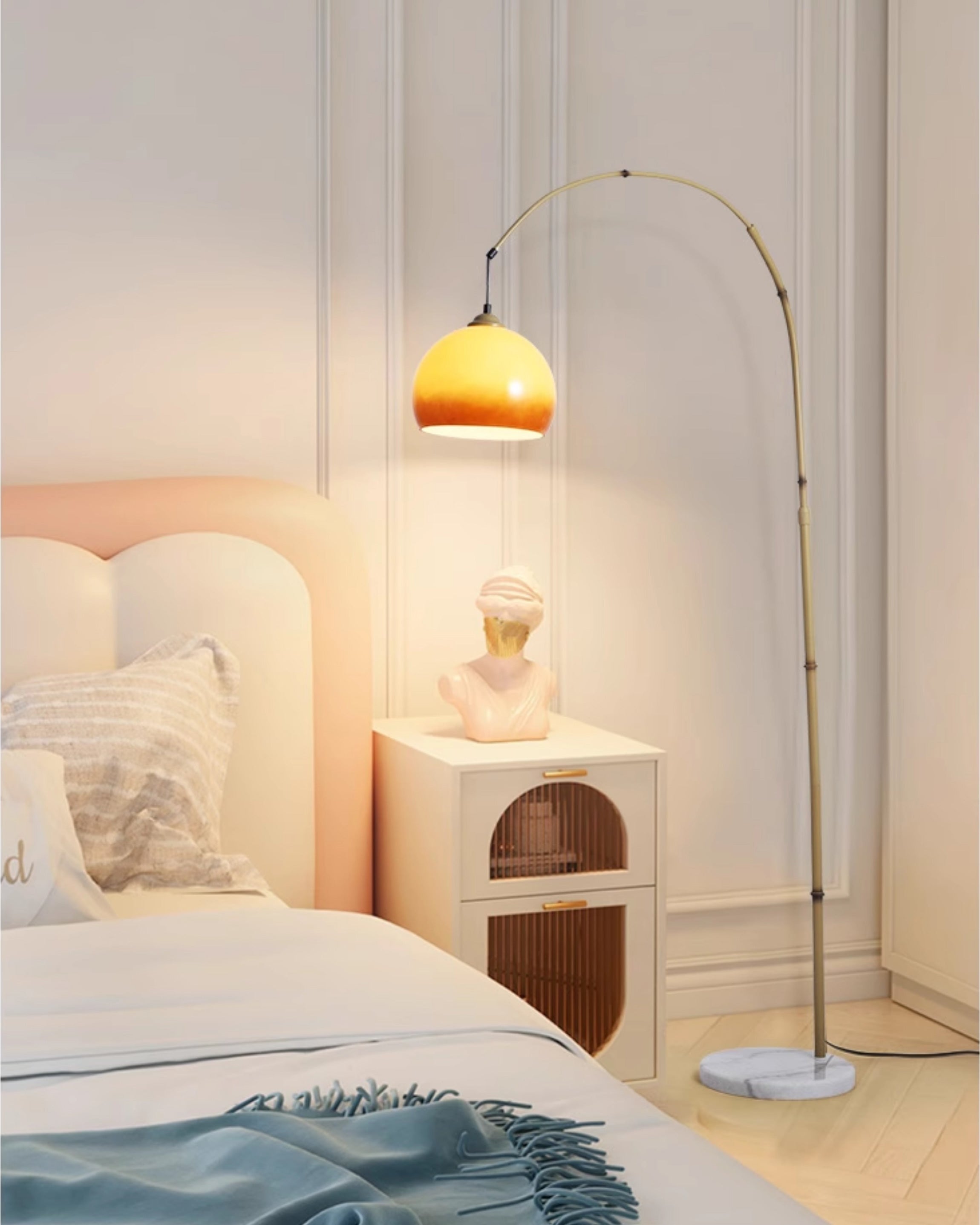 WOMO Lampe sur Pied Arc Bambou Suspendue - WM7133