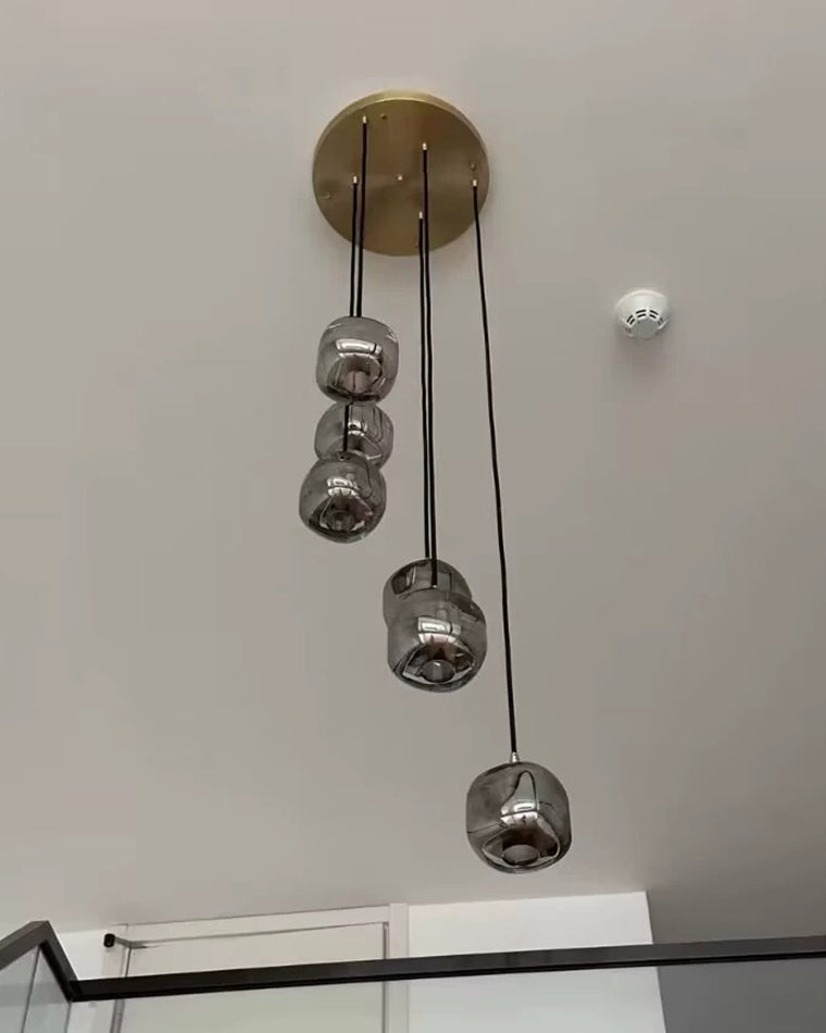 Lustre multi-pendentifs en verre coloré WOMO-WM2111