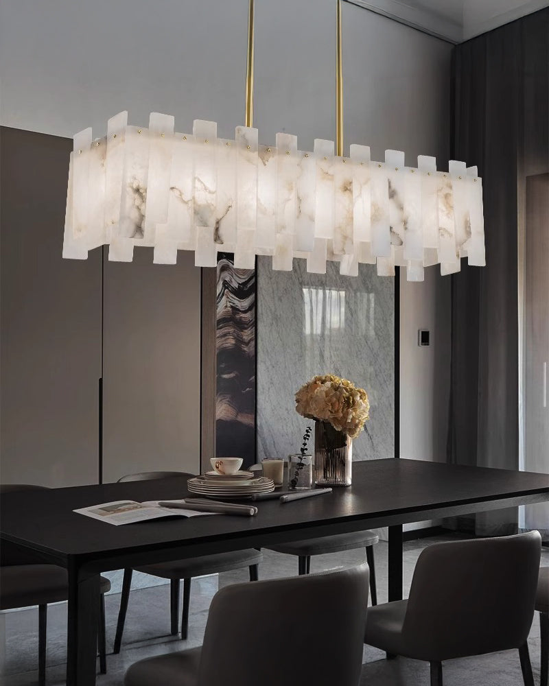 Lustre rectangulaire en alabâtre WOMO-WM2856