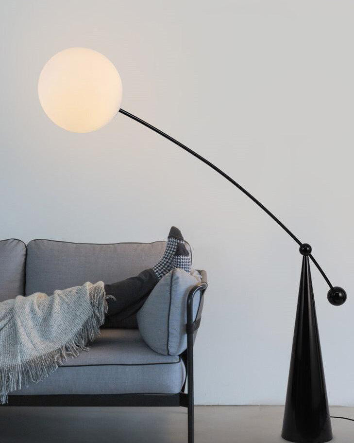 WOMO Lampe sur Pied Bras Articulé Globe Verre - WM7129